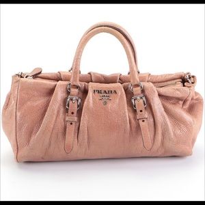 Prada pleated two-way leather handbag